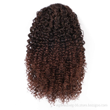 Vigorous Cheap Price Vendor Kinky Curly Fluffy Machine Made Heat Resistant Fiber Drawstring Synthetic Ponytail Hair Extension